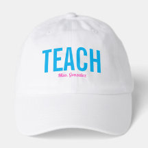Casquette Enseignant Personnalisable Bleu et Rose
