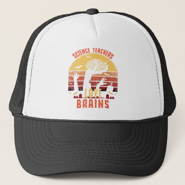 Casquette Enseignants de sciences amusants Aimer les cerveau (Devant)