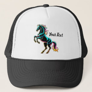 Casquette Enseigne au néon Cheval Style Rétro Glitch