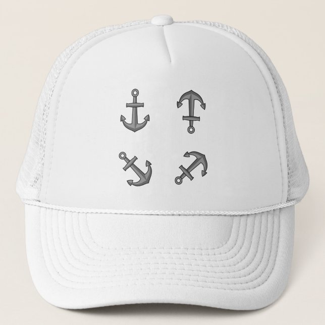 Casquette Ensemble d'Ancres pour bateaux à cartons (Devant)