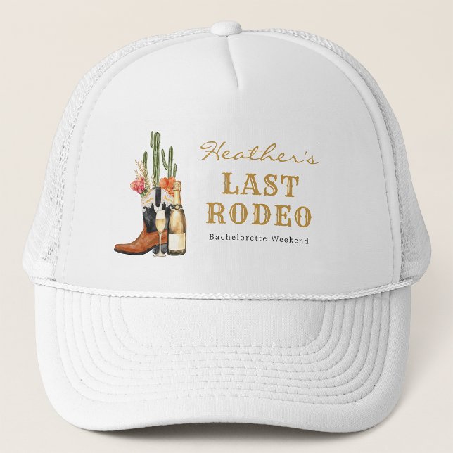 Casquette Enterrée de vie de jeune fille (Bachelorette Last Rodeo Trucker Hat by Painted Paperie
)