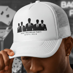 Casquette Enterrement de vie de garçon en costume blanc