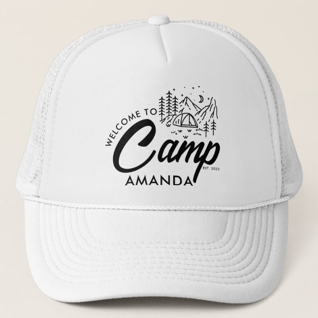 Casquette Enterrement de vie de jeune fille au camp personna (Devant)