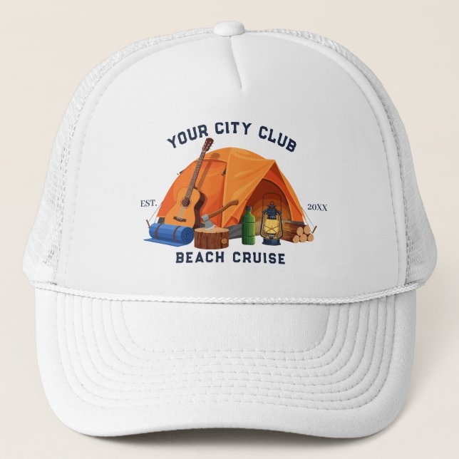 Casquette Enterrement de vie de jeune fille week-end camping (Devant)