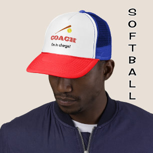 Casquette entraîneur de softball nom personnalisé sport amus