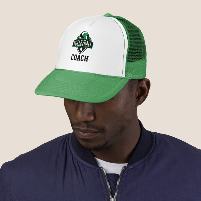 Casquette Entraîneur du logo de volleyball - Vert (En situation)