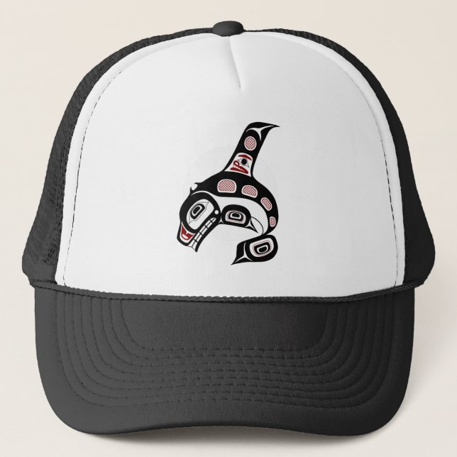 Casquette Épaulard du nord-ouest d'art de Haida de Côte (Devant)
