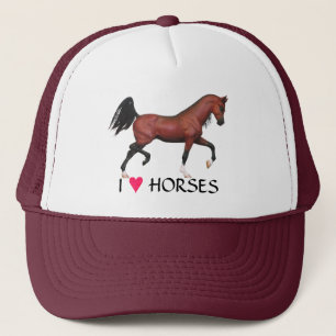Casquette équin de poney d'art de chevaux de coeur