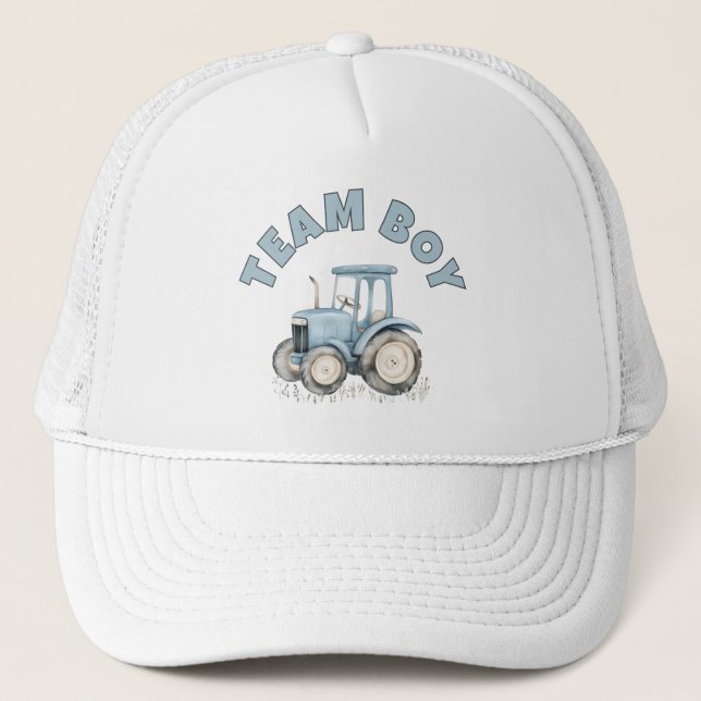 Casquette Équipe Boy Cute Blue Farm Tracteur Genre Revela (Devant)