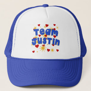 Casquette ÉQUIPE JUSTIN ! T-shirts pour des enfants et des