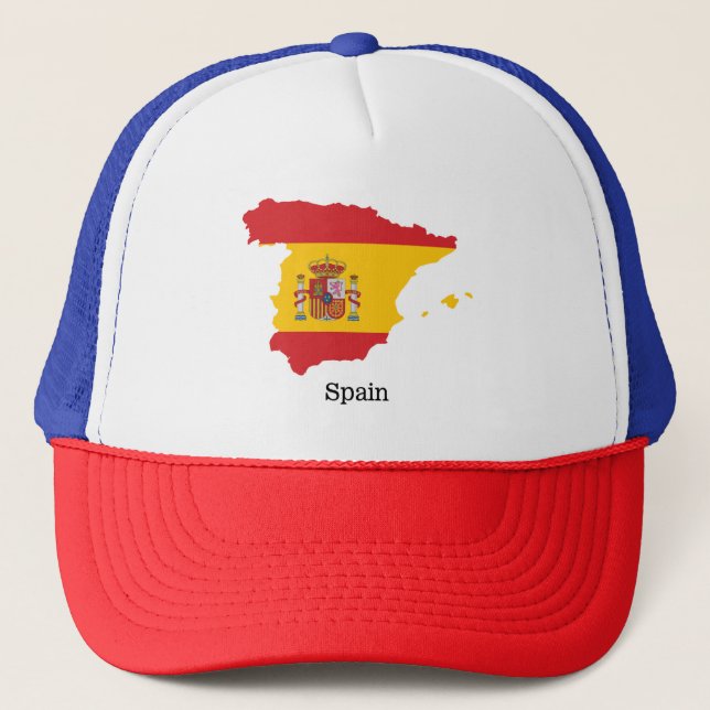 Casquette Espagne Drapeau dans Carte Design Souvenir (Devant)