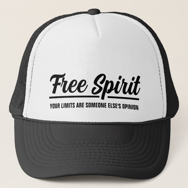 Casquette Esprit libre moderne Typographie noire Trucker Cha (Devant)
