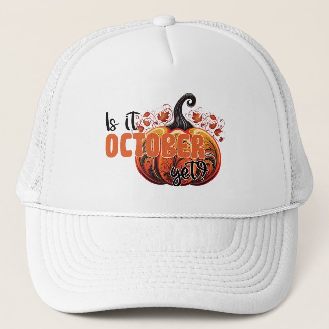 Casquette Est-Ce Encore Octobre ? - Citrouille gothique Éffr (Devant)