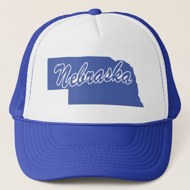 Casquette État Du Chapeau Du Trucker En Forme Du Nebraska (Devant)