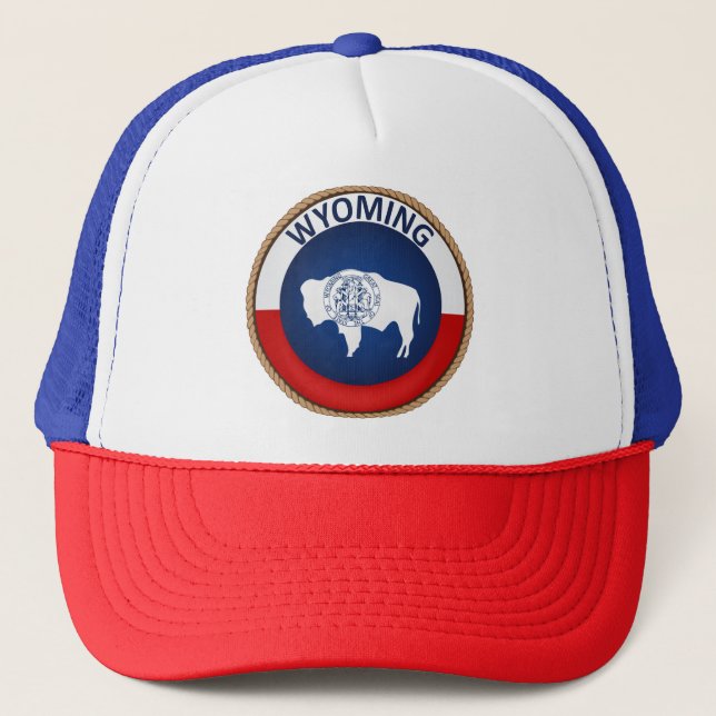 Casquette État du Wyoming Drapeau Chat de camion de phoque (Devant)