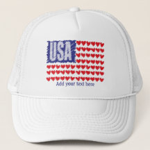 États-Unis - Coeurs drapeau personnalisés