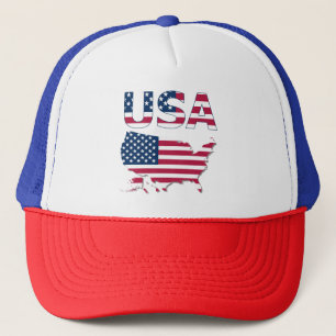 Casquette États-Unis patriotique Lettering, Carte, Drapeau É