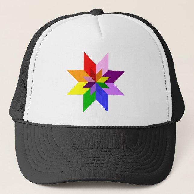 Casquette Étoile multicolore : Huit points : (Devant)