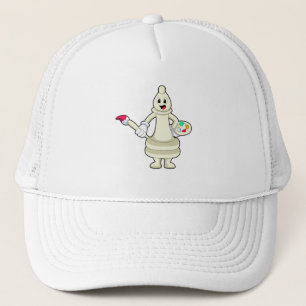 Casquette Évêque comme peintre avec pinceau et couleur
