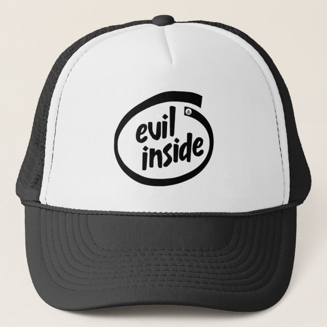 Casquette Evil Inside - 666 - Hail Satan - Cap - Truckercap (Devant)