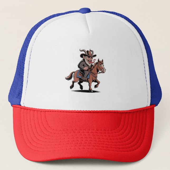 Casquette EVIL Krampus Noël Cowboy Cheval Occident Noël (Devant)