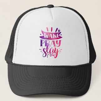 Casquette Exprimez-vous - Réveillez-vous Priez Tuez - Rose