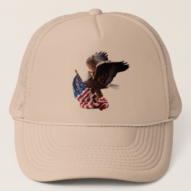 Casquette exquis - drapeau américain et Eagle (Devant)