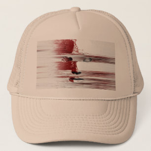 Casquette Face Abstraite en rouge