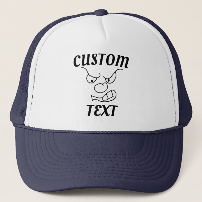 Casquette Face en colère personnalisée Sarcasme Citation per (Devant)