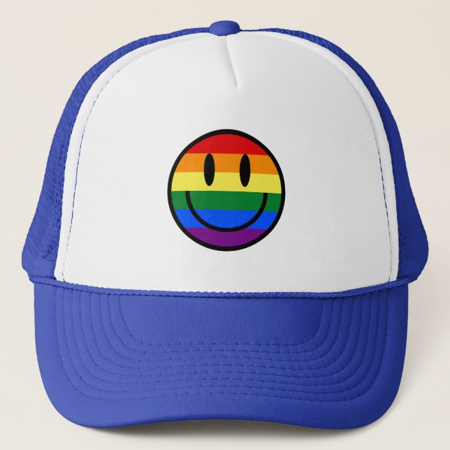 Casquette Face souriante arc-en-ciel (Devant)