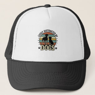 Casquette Facilement distrait par les chiens Design silhouet