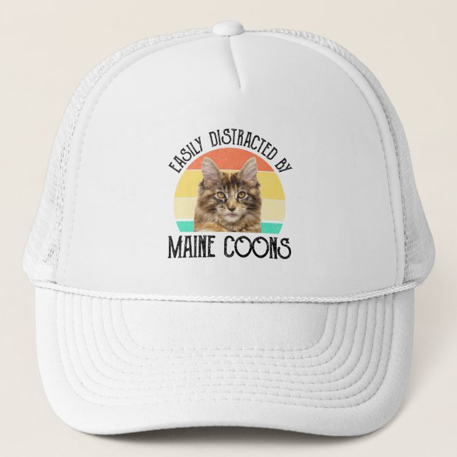 Casquette Facilement Distrait Par Les Maine Coons (Devant)