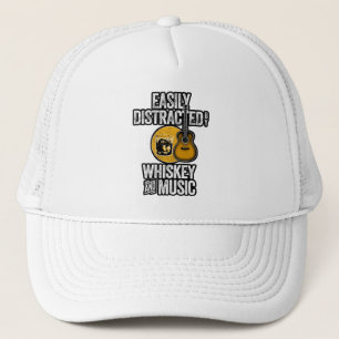 Casquette Facilement distrait par Whiskey et la musique