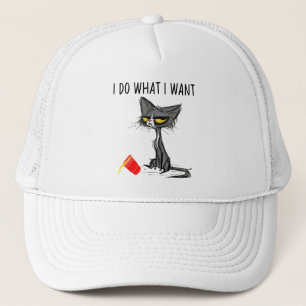 Casquette Fais ce que je veux Vintage Chat Noir Tasse Rouge 