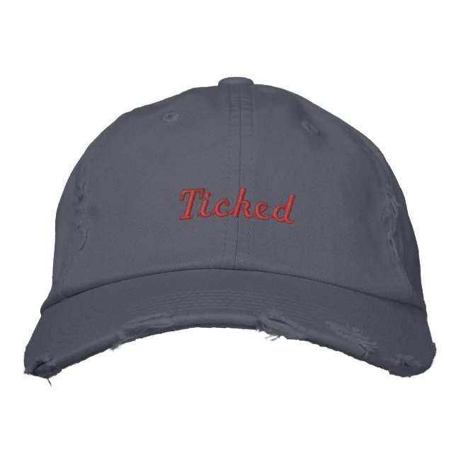 Casquette fait tic tac rouge gris de Lyme_Ticked - (Devant)