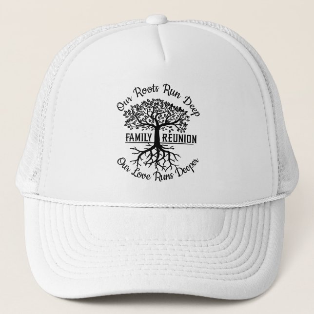 Casquette Famille Réunion Arbre Familial Racines cardiaques (Devant)