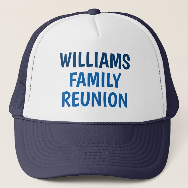 Casquette Famille Réunion Nom personnalisé Bleu (Devant)