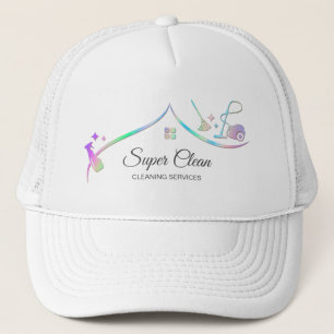 Casquette Femme de ménage nettoyant la maison holographique