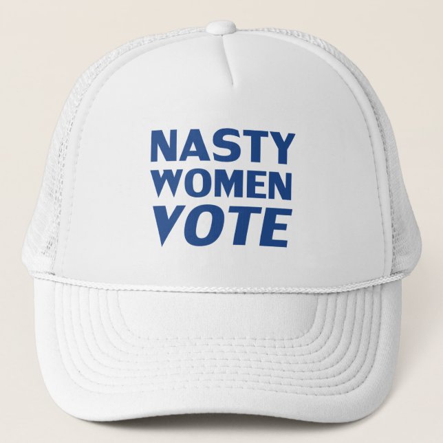 Casquette "femme méchante vote" lettres bleues - (Devant)