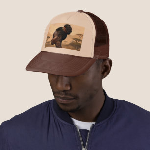 Casquette Femme Tribale Qui Regarde Son Paysage Africain,