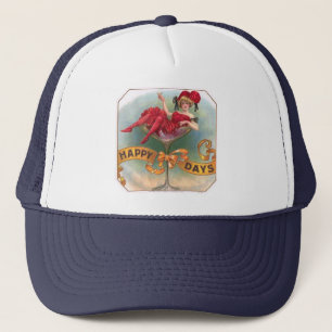 Casquette Femme victorienne Champagne Rouge Happy