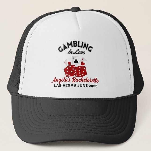 Casquette Fête de Bachelorette personnalisée au Casino Las V (Devant)