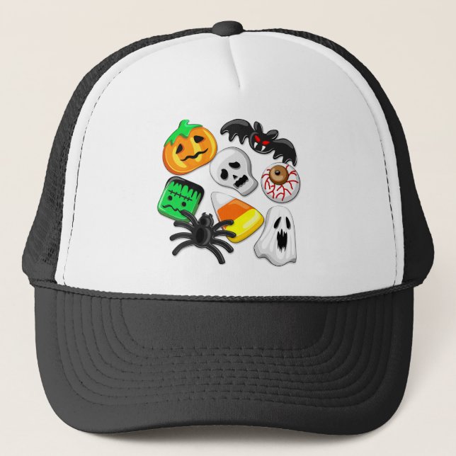 Casquette Fête des Candies Éffrayantes d'Halloween (Devant)