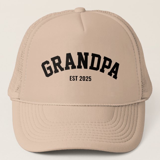 Casquette Fête des pères de date personnalisée New Grandpa E (Devant)