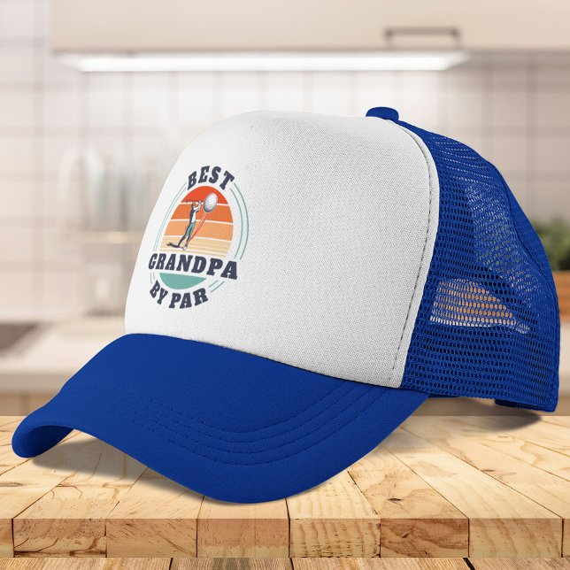 Casquette Fête des pères Meilleur Grand-Père Par Par Retrait (Fathers Day Best Grandpa By Par Retired Golfer Dad Trucker Hat)