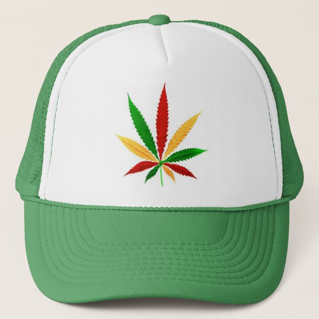 Casquette feuille de pot de rasta (Devant)
