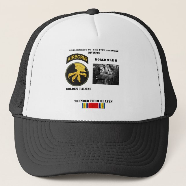 Casquette Fiançailles de la 17ème Division Aéroportée (Devant)