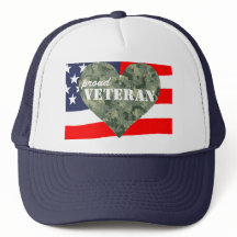 Casquette fier de vétérans de coeur de camouflage