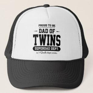 Casquette Fier d'être papa des jumeaux Superdad Dept. Black