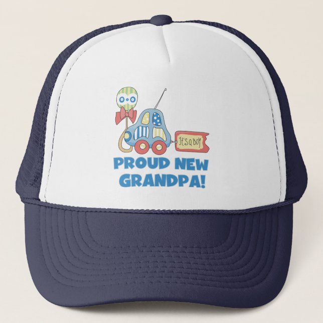 Casquette Fier nouveau grand-père C'est un garçon TShirts et (Devant)